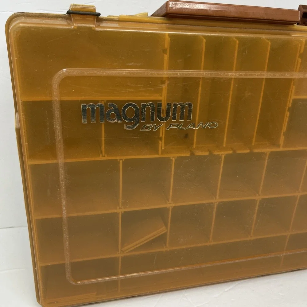 Vintage Magnum By Plano Double Sided Portable Fishing Tackle Box Organizer 1162